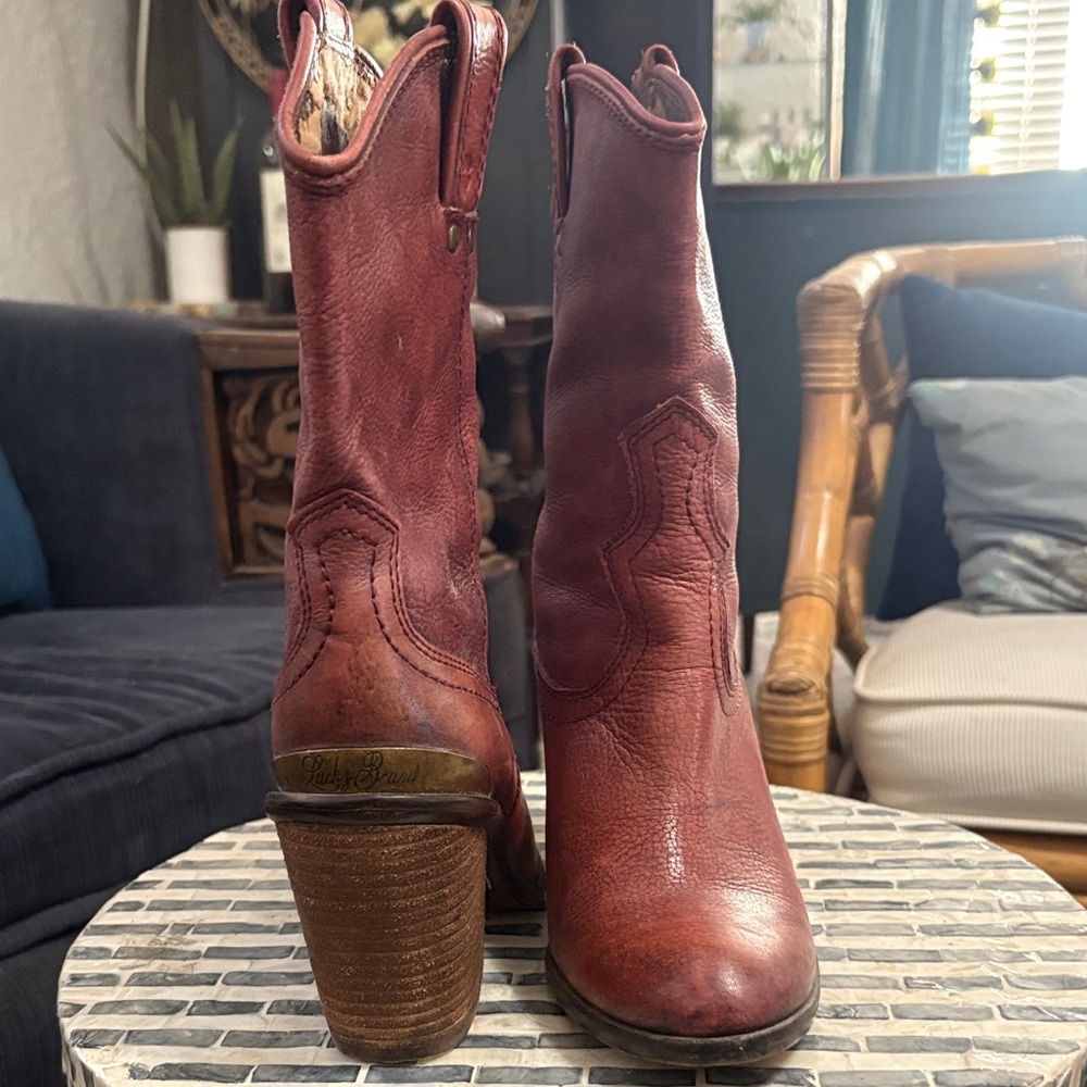 Vintage Lucky brand oxblood leather cowboy boots size 7.5‎ - Picture 15 of 15